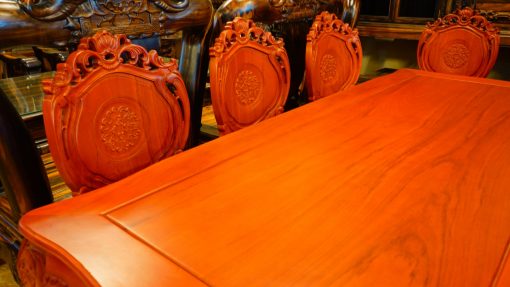 bàn ghế ăn 9 món gỗ gõ đỏ (1)