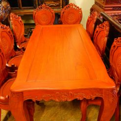 bàn ghế ăn 9 món gỗ gõ đỏ (3)
