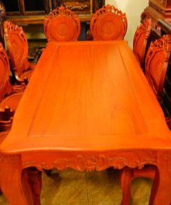 bàn ghế ăn 9 món gỗ gõ đỏ (4)