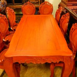 bàn ghế ăn 9 món gỗ gõ đỏ (5)