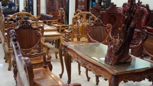 bàn ghế louis gỗ cẩm