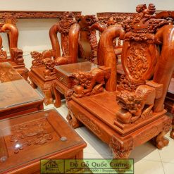 Bộ bàn ghế Minh Nghê gỗ hương vân tay 17 - Hàng V.I.P