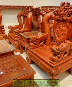 Bộ bàn ghế Minh Nghê gỗ hương vân tay 17 - Hàng V.I.P