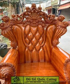 Bàn ghế hoàng gia đục giả nệm gõ đỏ mẫu đặc biệt của Hải Minh