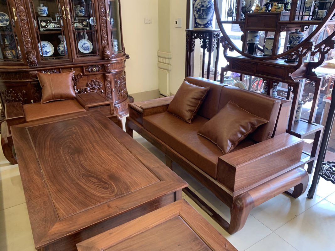 Bộ bàn ghế sofa gỗ hương đá 33 triệu (1)